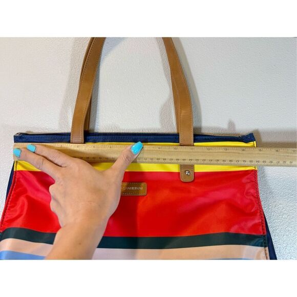 Giani Bernini Nylon Foldable Packable Striped Print Travel Tote Shoulder Bag - Picture 14 of 16